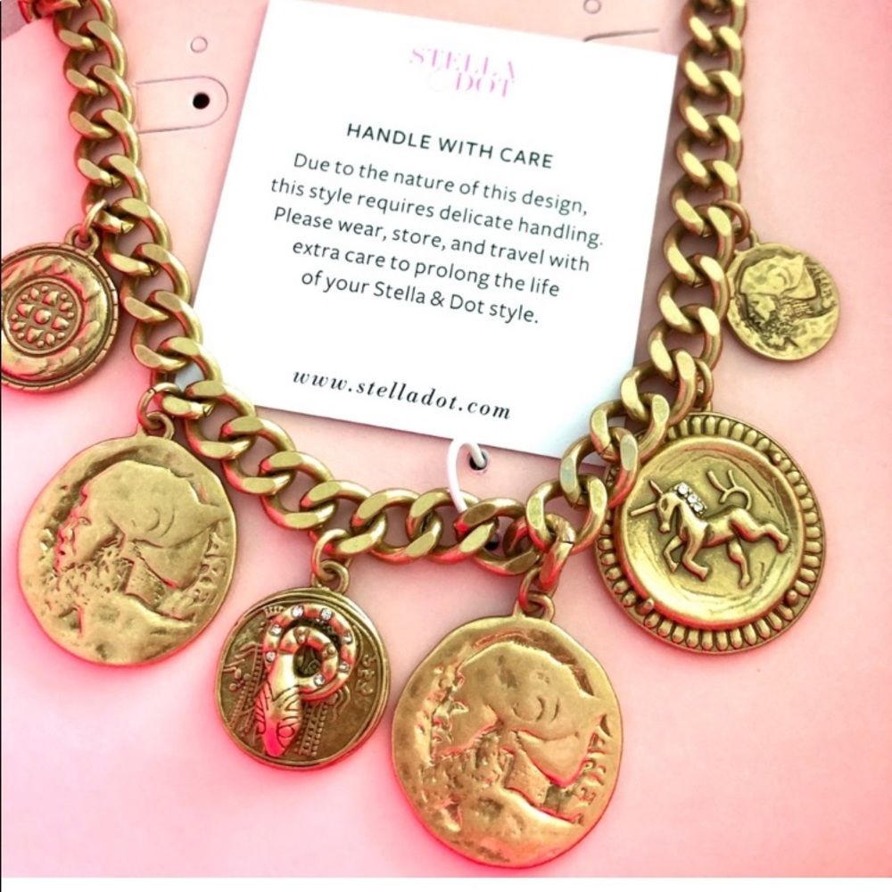 Stella & Dot | Heritage Gold Coin Chunky Link Necklace✨Retired✨ - Picture 10 of 10